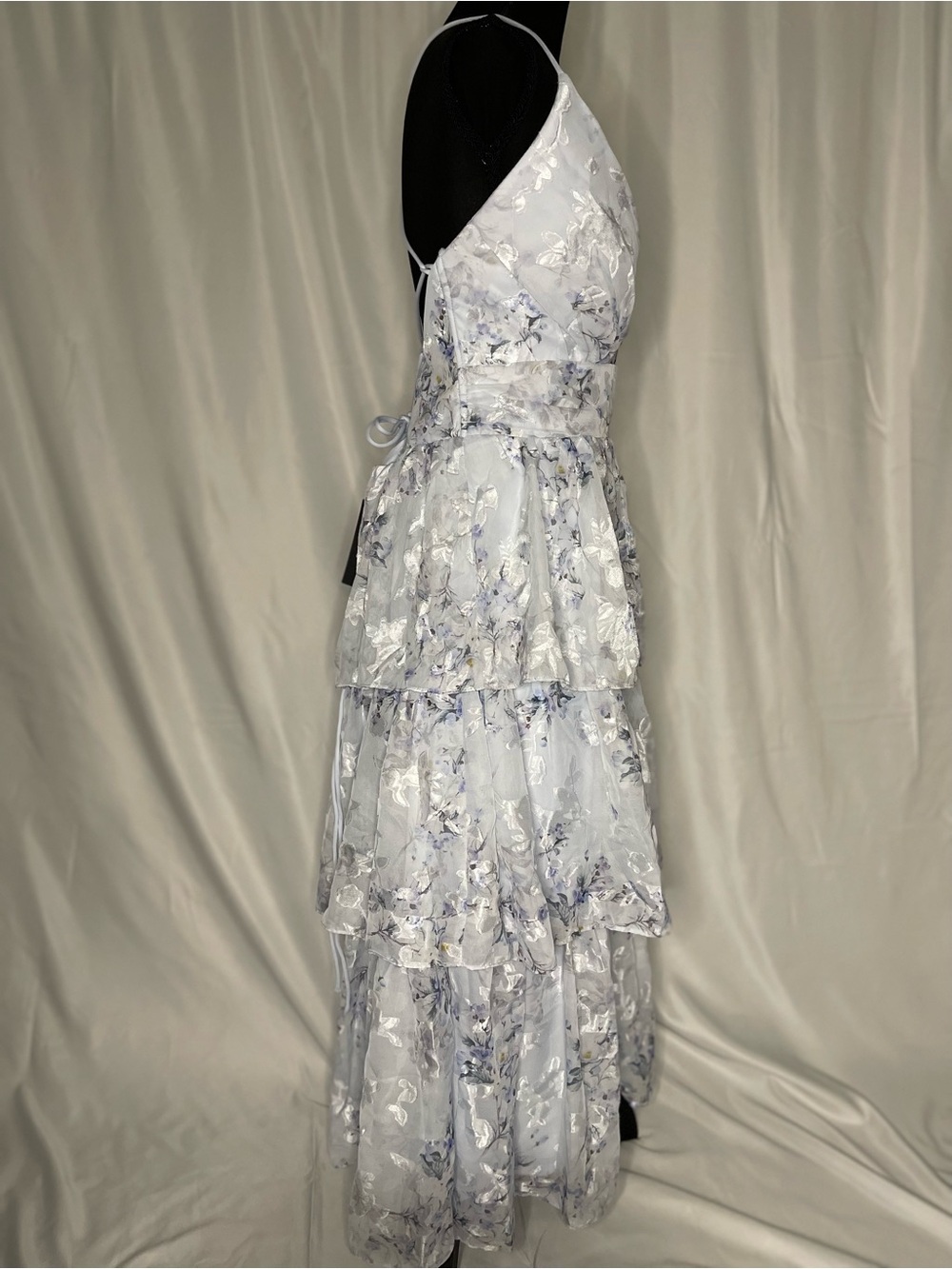 Lulu's Light Blue Floral Tiered Dress - Picture 4 of 16